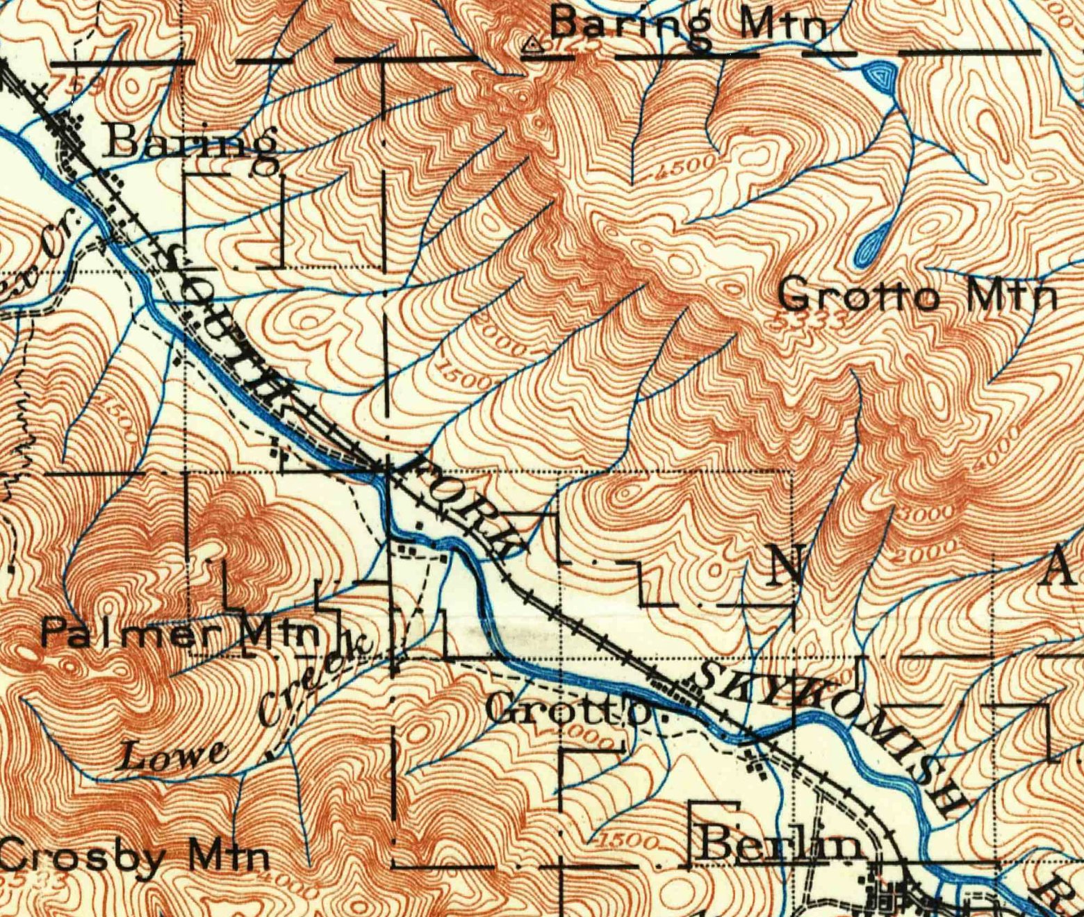 1902 USGS Skykomish topo map